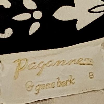 Vtg 60-70s Rare Paganne Gene Berk Blk/Wht floral sheath dress