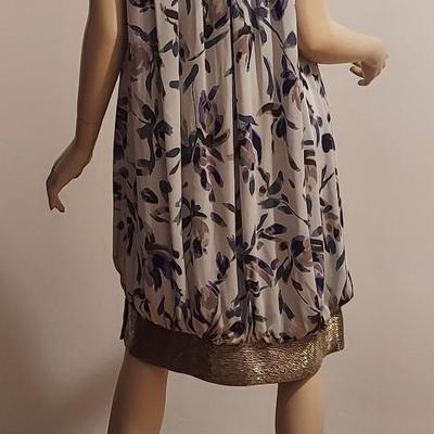 Vtg Missoni Orange Label Demi Couture silver Beaded Balayeuse Silk dress