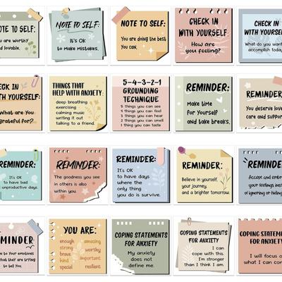 50-Pieces Mental Health Stickers Motivational Affirmation Stickers Mental Health Awareness Items Positive Waterproof Laptop Water Bottle...