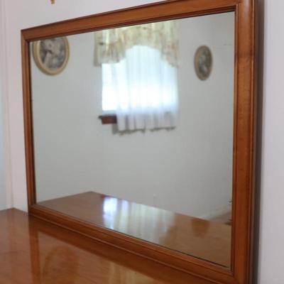 Vintage Solid Maple Mirrored Dresser