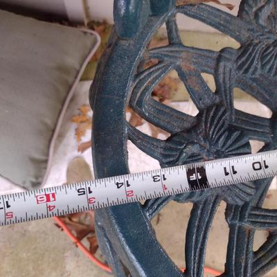 Cast Metal Bistro Table and Chair with Iris Design