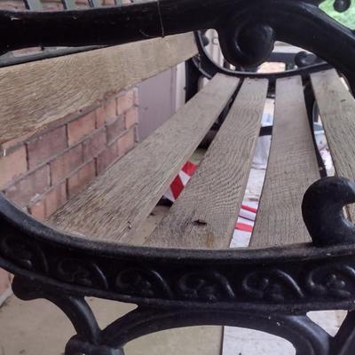 Cast Metal and Wood Bench- Approx 50 1/2" Long