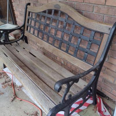 Cast Metal and Wood Bench- Approx 50 1/2" Long