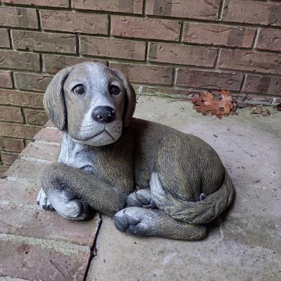 Painted Concrete Dog Design Patio/Yard Art