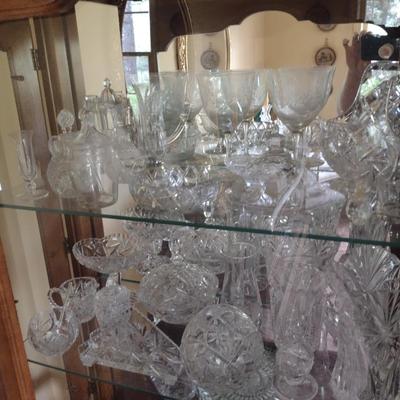 Large Collection of Glass/Crystal Serve Ware
