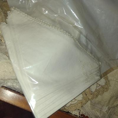 Collection of Tatted/Embroidered Table Linens- Runners, Doilies, Table Cloths, Napkins, etc