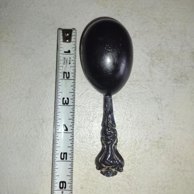 Antique Victorian Wood Sock Darning Egg with Possible Sterling Handle