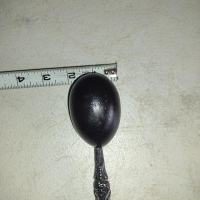 Antique Victorian Wood Sock Darning Egg with Possible Sterling Handle