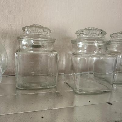 VARIETY OF GLASS JARS