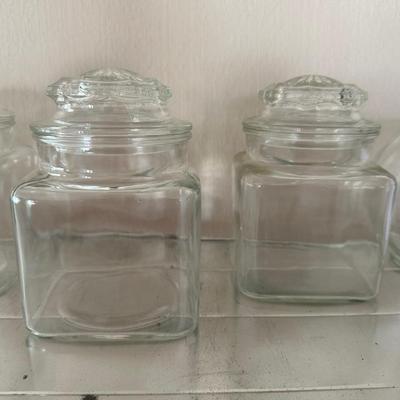 VARIETY OF GLASS JARS