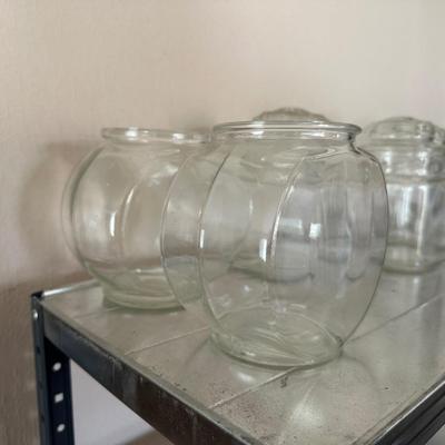 VARIETY OF GLASS JARS
