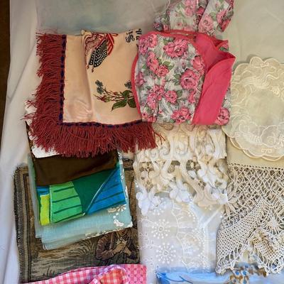 DOILIES, LARGE PIECES OF FABRIC AND MORE