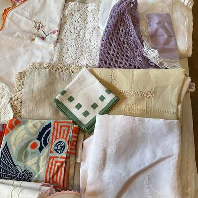 DOILIES, LARGE PIECES OF FABRIC AND MORE