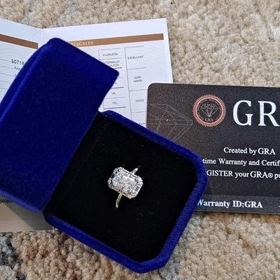 2 ct Moissanite Diamond Ring GRA CERTIFIED