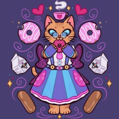 Donuts and Milk Cat - DAT - Matte Print 8x8