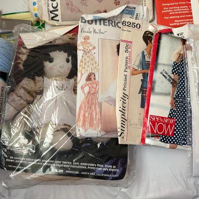 FABRIC, PANT STRETCHERS, IRON, SEWING PATTERNS AND MUCH MORE