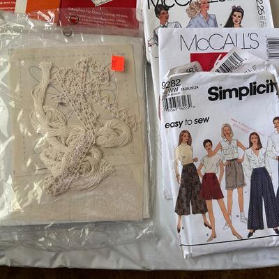 FABRIC, PANT STRETCHERS, IRON, SEWING PATTERNS AND MUCH MORE