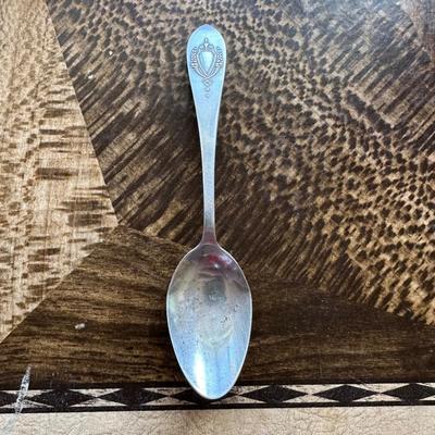 STERLING SILVER SPOONS AND STERLING SILVER BASKET WITH GLASS BOWL INSERT CANDY DISH WITH HANDLE