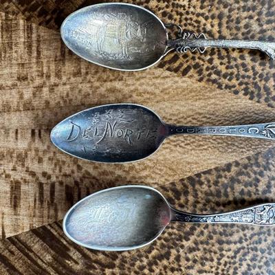 VINTAGE STERLING SILVER COLLECTORS SPOONS