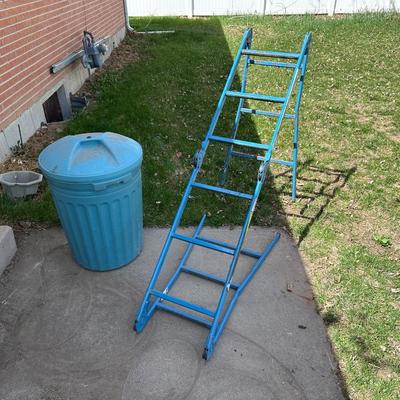VERSALADDER AND PLASTIC TRASH CAN