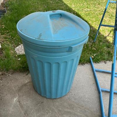 VERSALADDER AND PLASTIC TRASH CAN