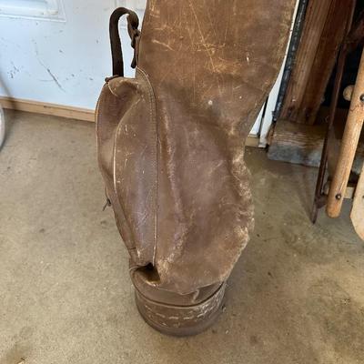 VINTAGE SLED AND GOLF CLUBS