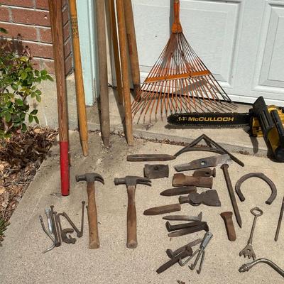 ELECTRIC CHAIN SAW, WEDGES, AXE HEADS, HAND TOOLS, ETC