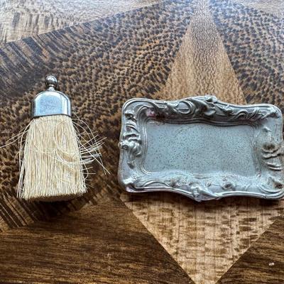 VINTAGE HAND MIRROR, VINTAGE HAIR CRIMPERS, VINTAGE DIAMANTA OPEAR GLASSES, VINTAGE TRAY AND BRUSH