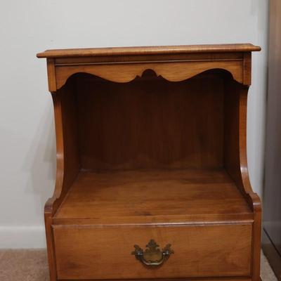 Vintage Solid Maple End Table with Drawer