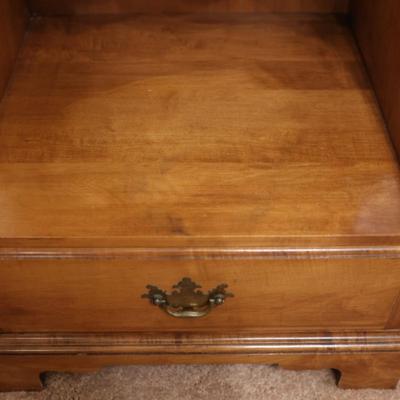 Vintage Solid Maple End Table with Drawer