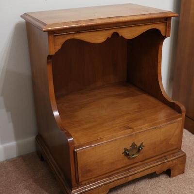 Vintage Solid Maple End Table with Drawer