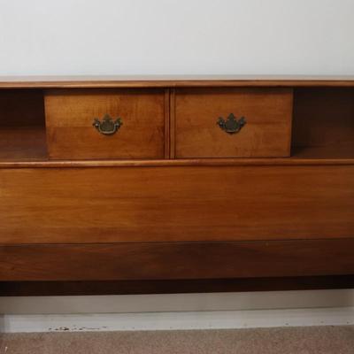 Solid Maple Double Bed Frame Bookcase Headboard