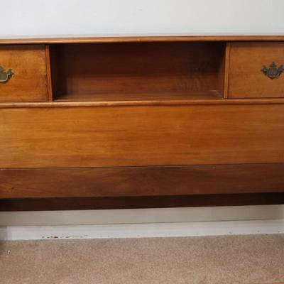 Solid Maple Double Bed Frame Bookcase Headboard