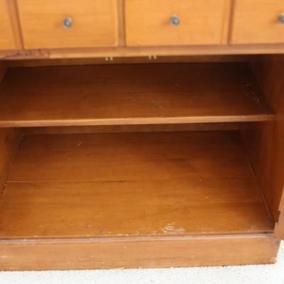 Thomasville Maple Shutter Cabinet W/ Bookcase Early American Vintage