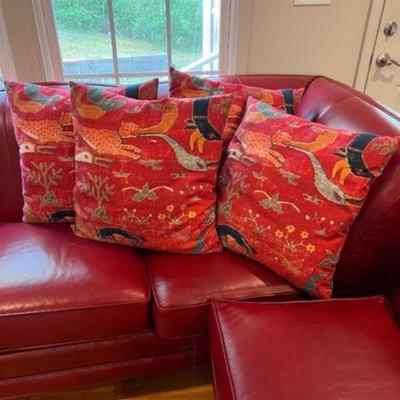 Four Matching Society6 Accent Cushions (L-RG)