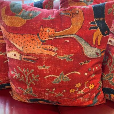 Four Matching Society6 Accent Cushions (L-RG)