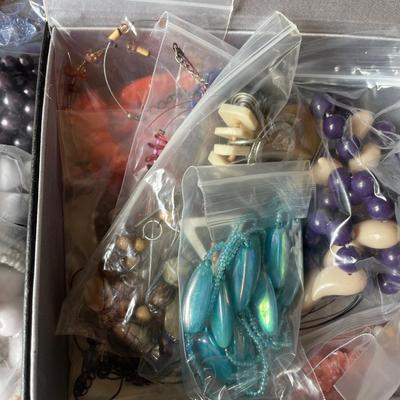 Black box of beaded necklaces