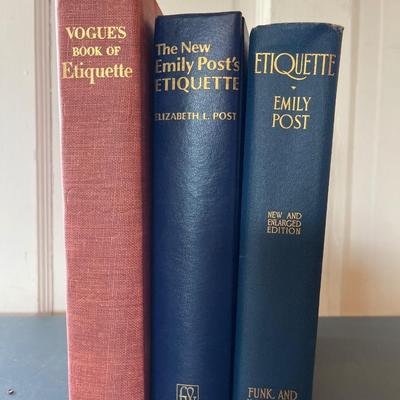 Vogues Book of Etiquette and Emily Post Etiquette books