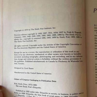Vogues Book of Etiquette and Emily Post Etiquette books