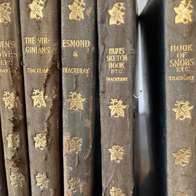 Antique leather bound Thackeray books