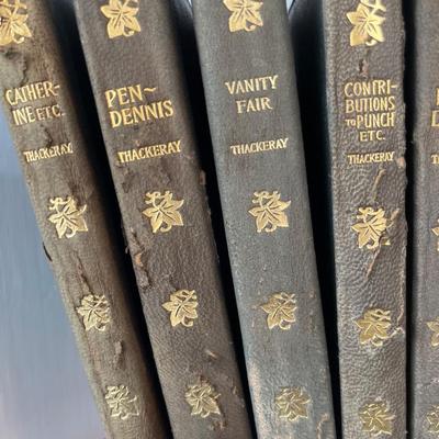 Antique leather bound Thackeray books