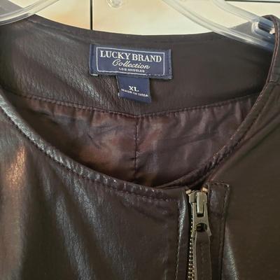 Lucky Brand Black Leather Jacket (Size XL) (GB1-KD)