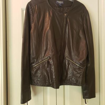 Lucky Brand Black Leather Jacket (Size XL) (GB1-KD)