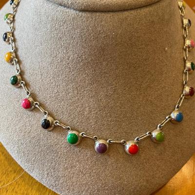 Multi color Mexican Sliver necklace