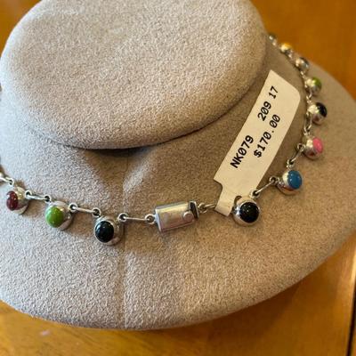 Multi color Mexican Sliver necklace