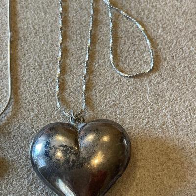 3 sterling heart pendants