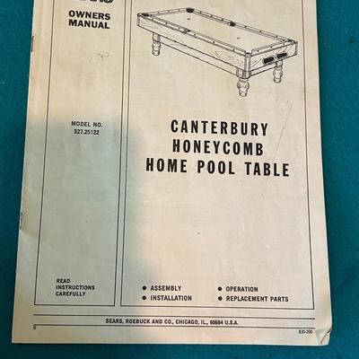 Canterbury Honey Comb Home Pool Table - 8ft