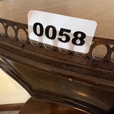 Vintage 60's White of Mebane French Provincial Serving Table w Brass Gallery
