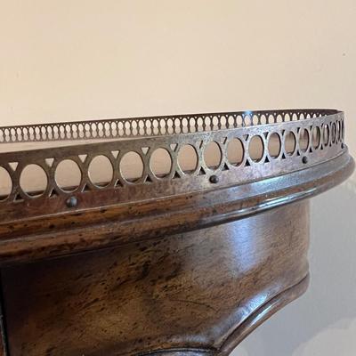 Vintage 60's White of Mebane French Provincial Serving Table w Brass Gallery