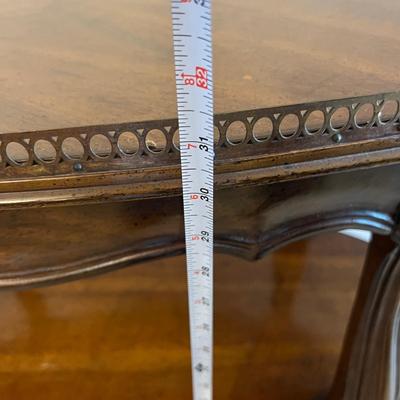Vintage 60's White of Mebane French Provincial Serving Table w Brass Gallery